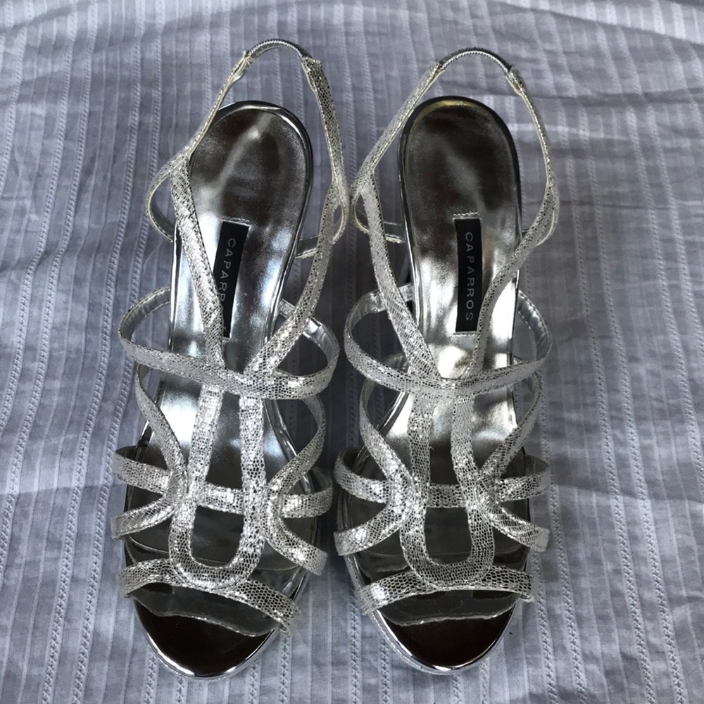 Silver Caparros Heel Shoes